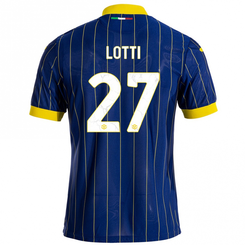 Niño Fútbol Camiseta Irene Lotti #27 Azul Amarillo 1ª Equipación 2024/25 Argentina