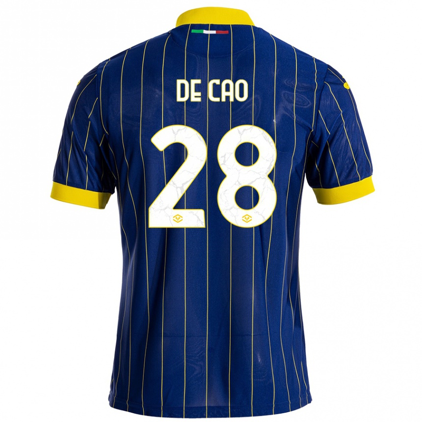 Niño Fútbol Camiseta Elena De Cao #28 Azul Amarillo 1ª Equipación 2024/25 Argentina