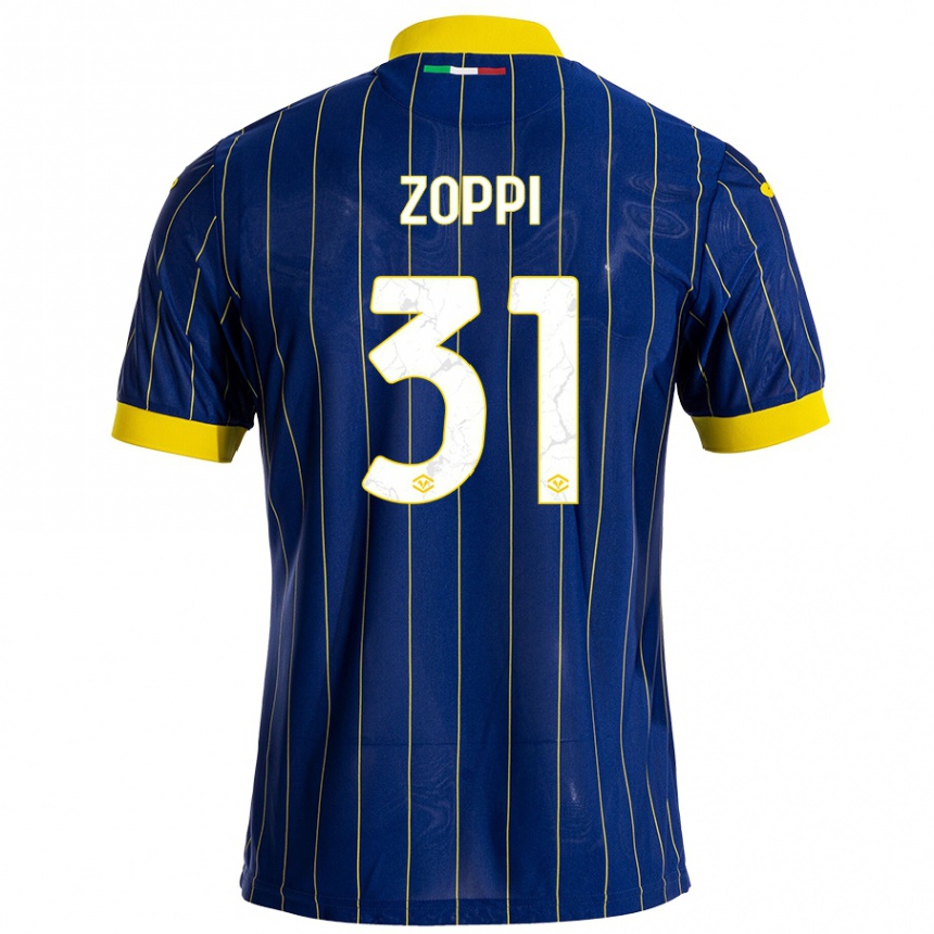 Niño Fútbol Camiseta Sofia Zoppi #31 Azul Amarillo 1ª Equipación 2024/25 Argentina