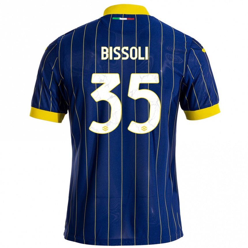 Niño Fútbol Camiseta Noemí Bissoli #35 Azul Amarillo 1ª Equipación 2024/25 Argentina