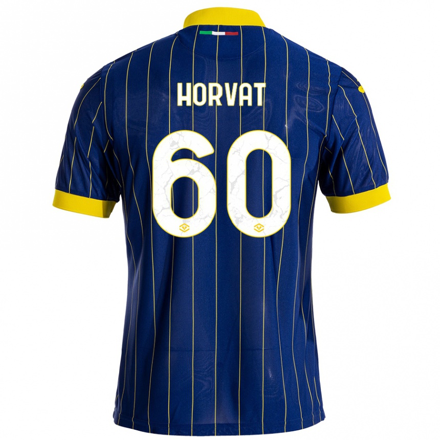 Niño Fútbol Camiseta Mihaela Horvat #60 Azul Amarillo 1ª Equipación 2024/25 Argentina