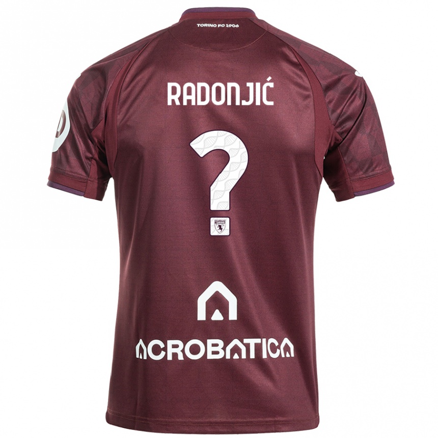 Niño Fútbol Camiseta Nemanja Radonjić #0 Granate Blanco 1ª Equipación 2024/25 Argentina