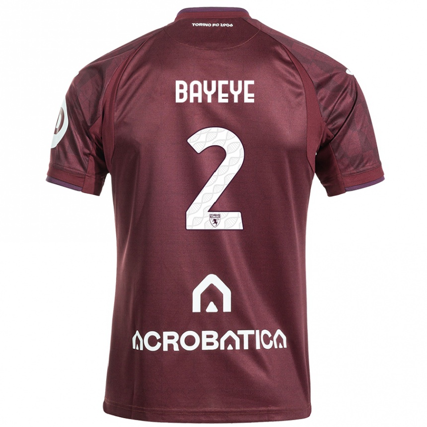 Niño Fútbol Camiseta Brian Bayeye #2 Granate Blanco 1ª Equipación 2024/25 Argentina