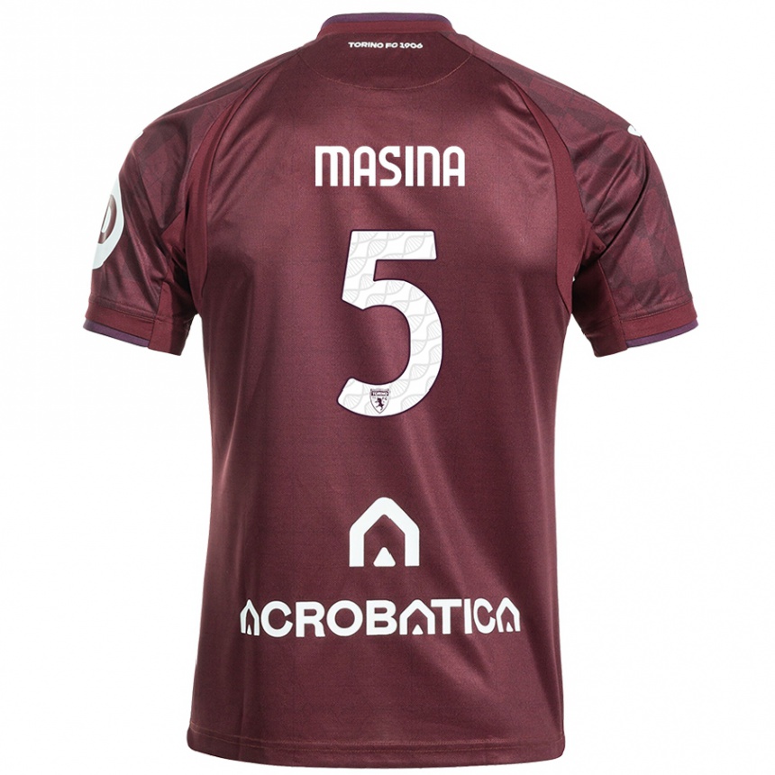 Niño Fútbol Camiseta Adam Masina #5 Granate Blanco 1ª Equipación 2024/25 Argentina