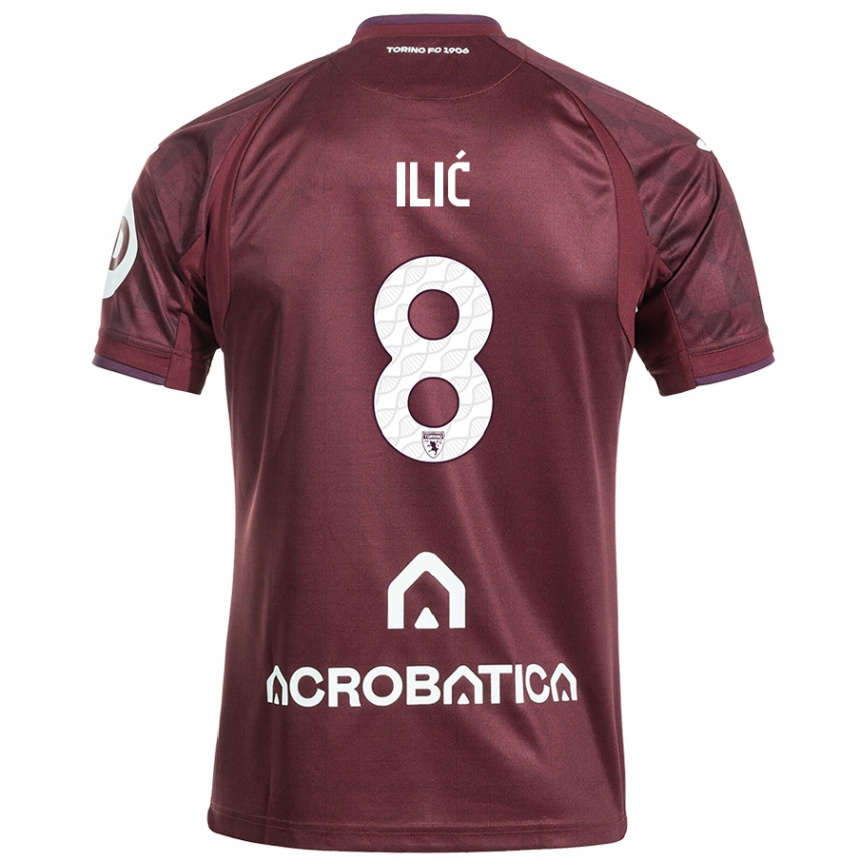 Niño Fútbol Camiseta Ivan Ilić #8 Granate Blanco 1ª Equipación 2024/25 Argentina