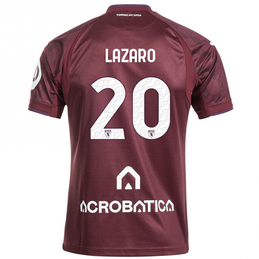 Niño Fútbol Camiseta Valentino Lazaro #20 Granate Blanco 1ª Equipación 2024/25 Argentina