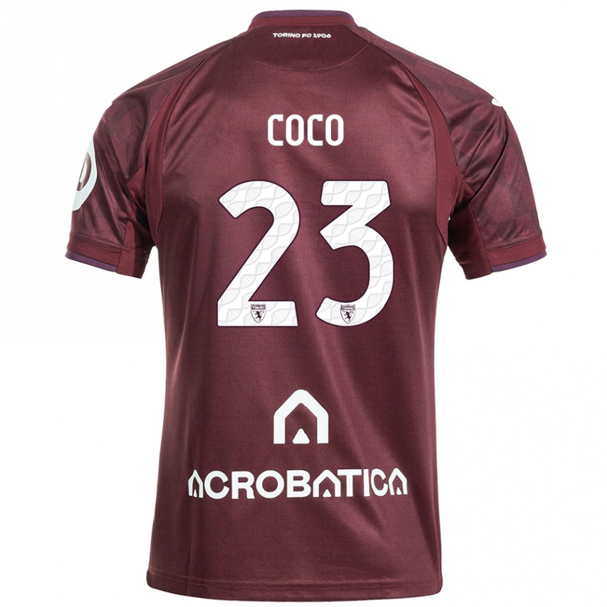 Niño Fútbol Camiseta Saúl Coco #23 Granate Blanco 1ª Equipación 2024/25 Argentina