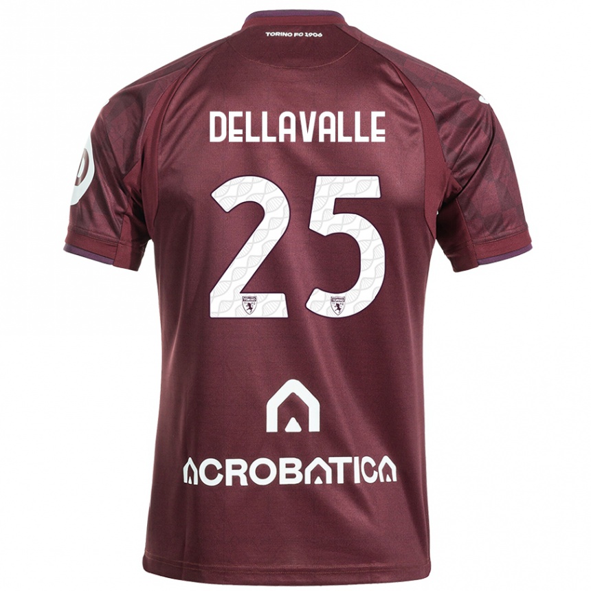 Niño Fútbol Camiseta Alessandro Dellavalle #25 Granate Blanco 1ª Equipación 2024/25 Argentina