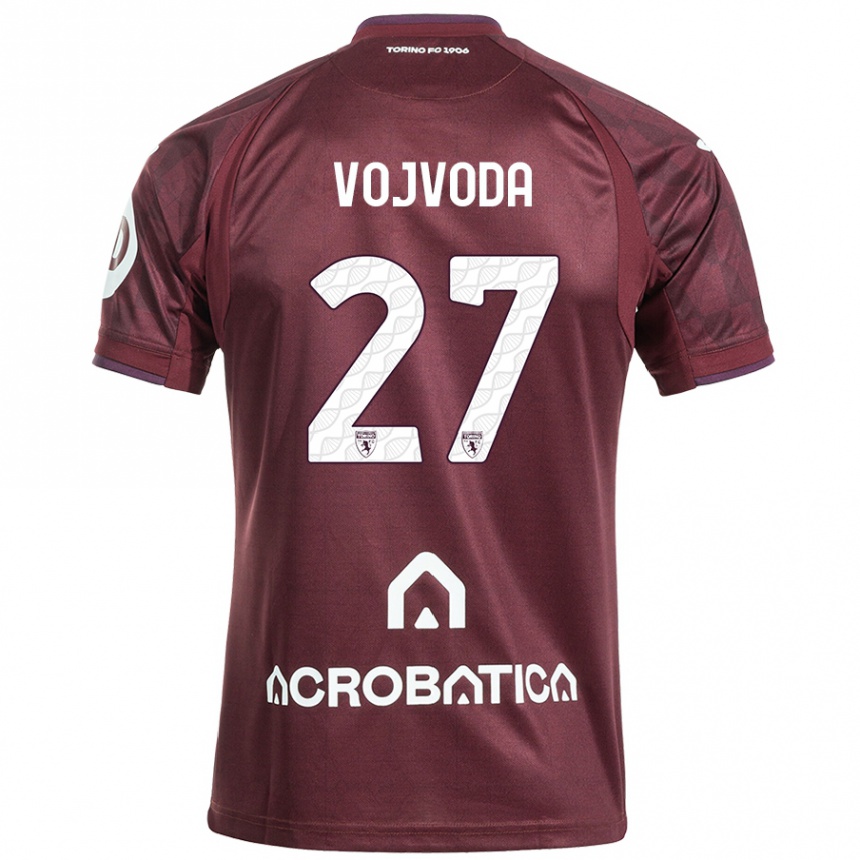 Niño Fútbol Camiseta Mërgim Vojvoda #27 Granate Blanco 1ª Equipación 2024/25 Argentina