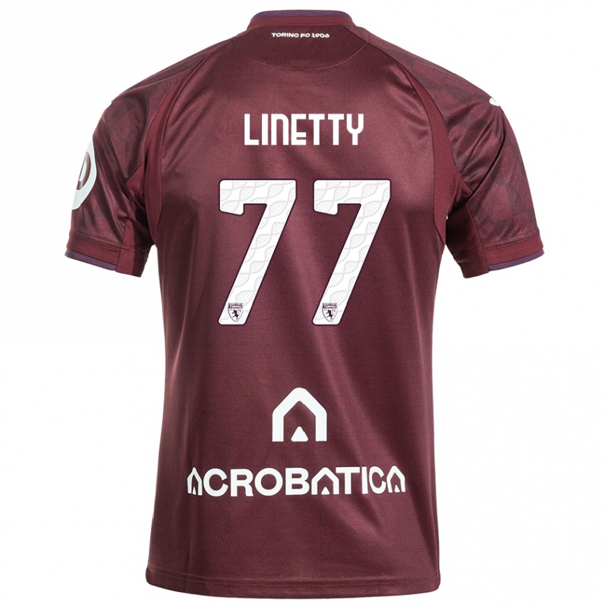 Niño Fútbol Camiseta Karol Linetty #77 Granate Blanco 1ª Equipación 2024/25 Argentina