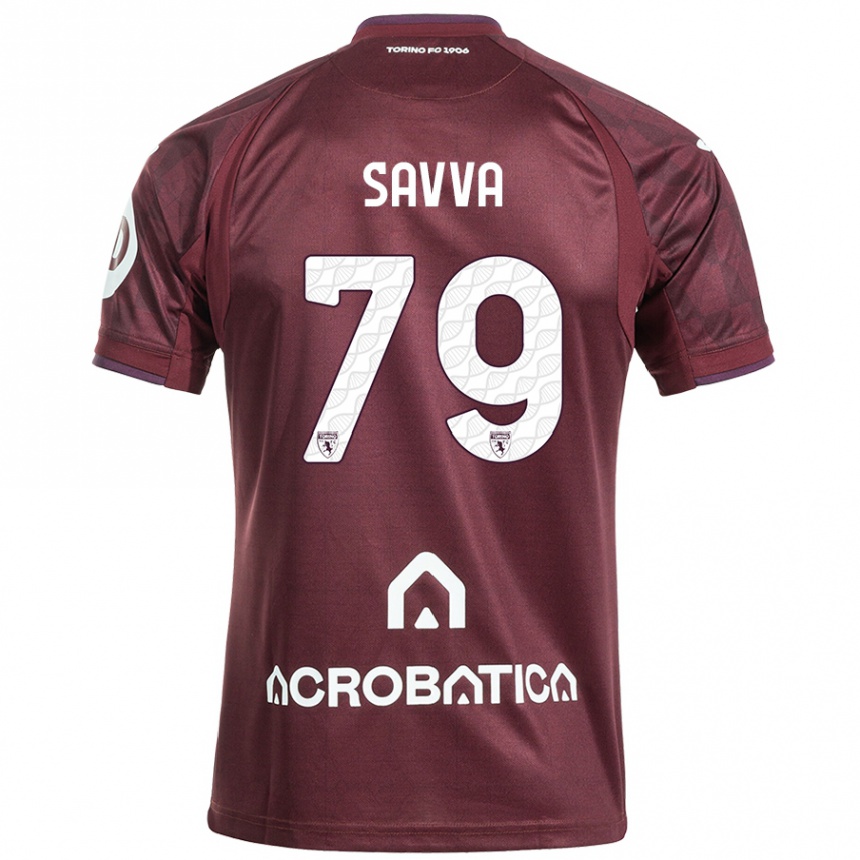 Niño Fútbol Camiseta Zanos Savva #79 Granate Blanco 1ª Equipación 2024/25 Argentina