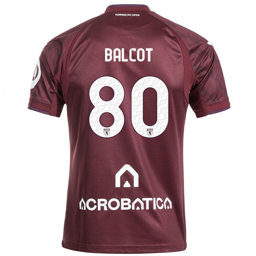 Niño Fútbol Camiseta Côme Bianay Balcot #80 Granate Blanco 1ª Equipación 2024/25 Argentina