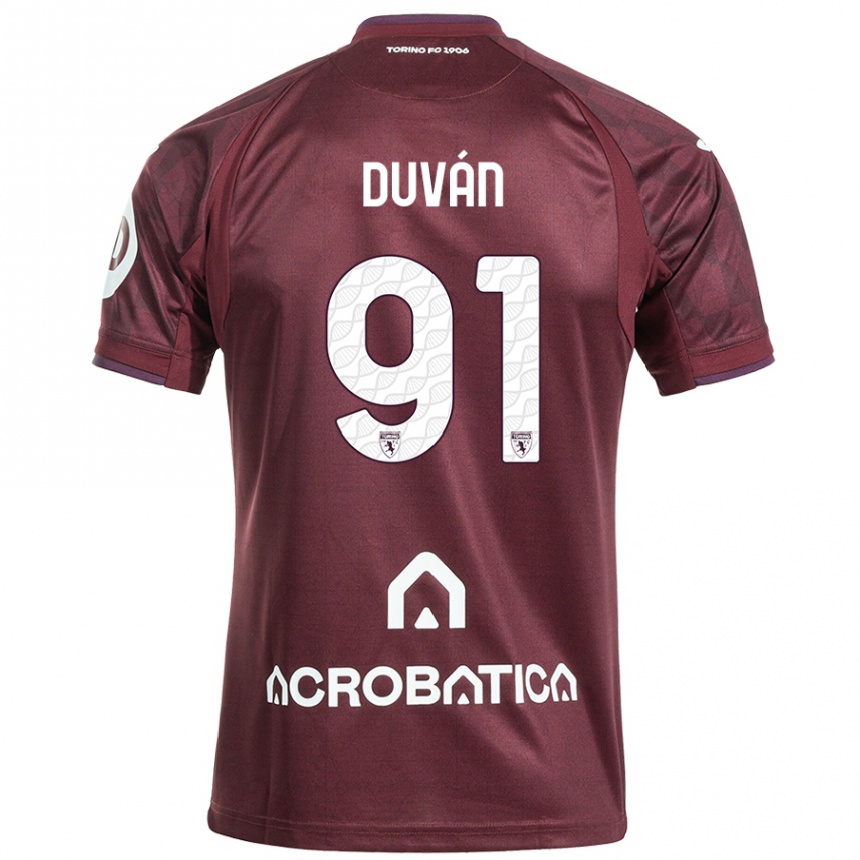 Niño Fútbol Camiseta Duván Zapata #91 Granate Blanco 1ª Equipación 2024/25 Argentina