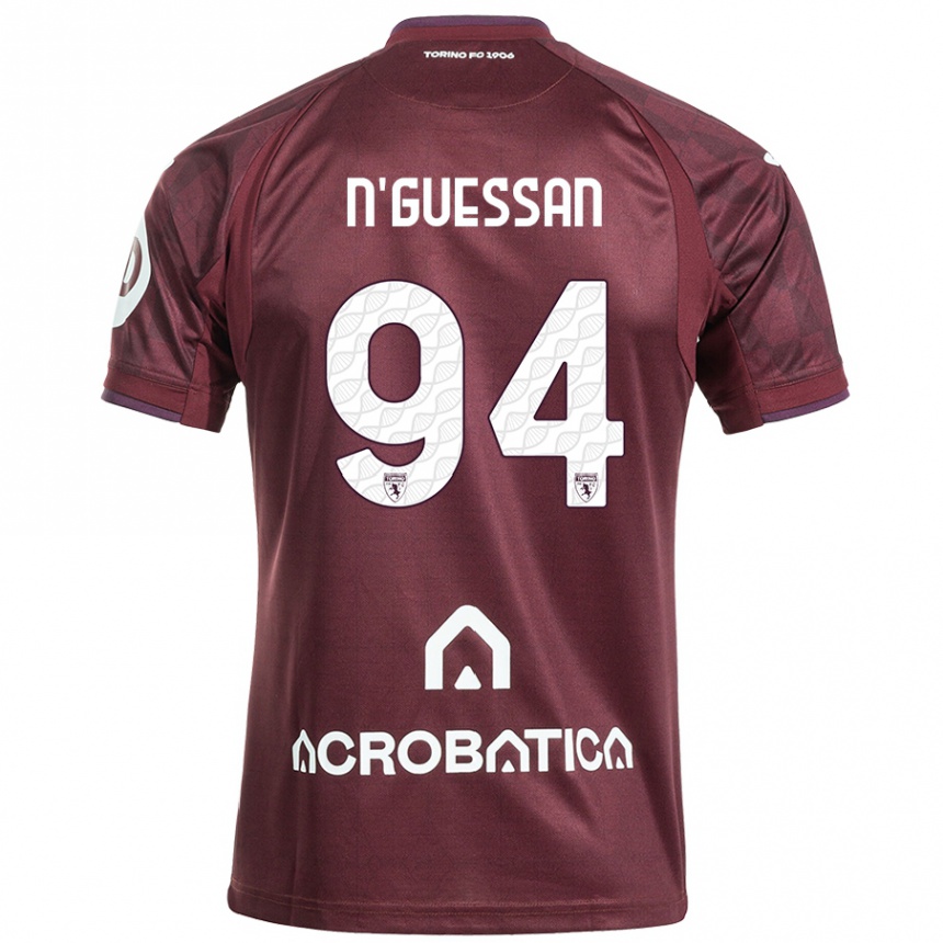 Niño Fútbol Camiseta Ange Caumenan N'guessan #94 Granate Blanco 1ª Equipación 2024/25 Argentina