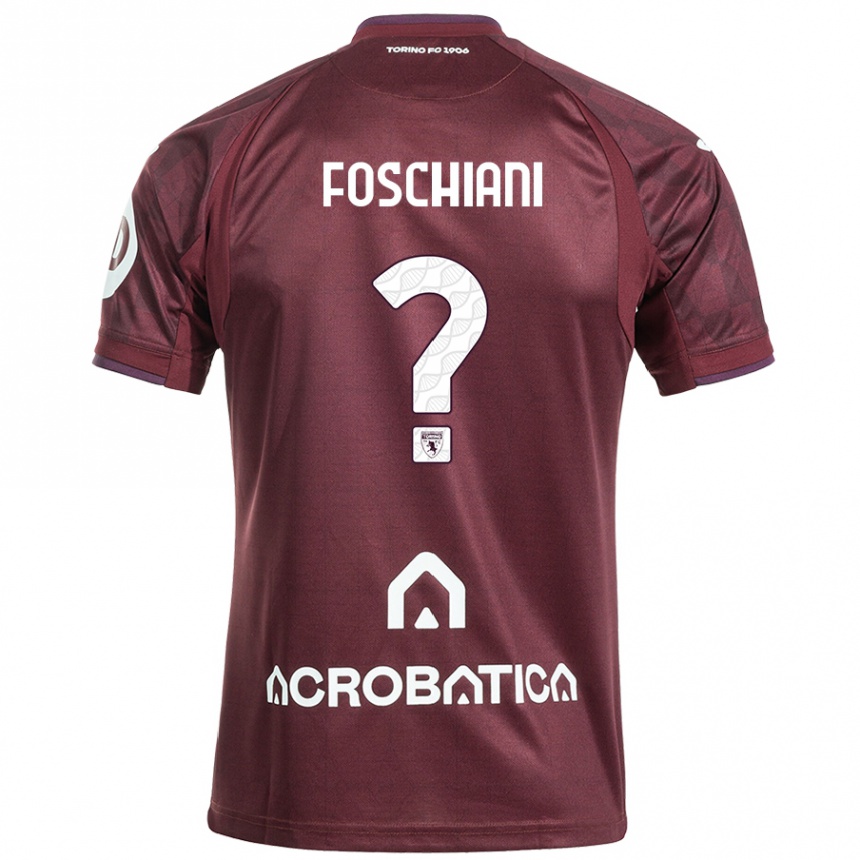 Niño Fútbol Camiseta Francesco Foschiani #0 Granate Blanco 1ª Equipación 2024/25 Argentina