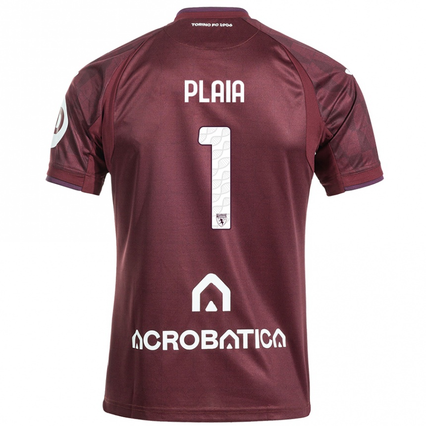 Niño Fútbol Camiseta Francesco Plaia #1 Granate Blanco 1ª Equipación 2024/25 Argentina