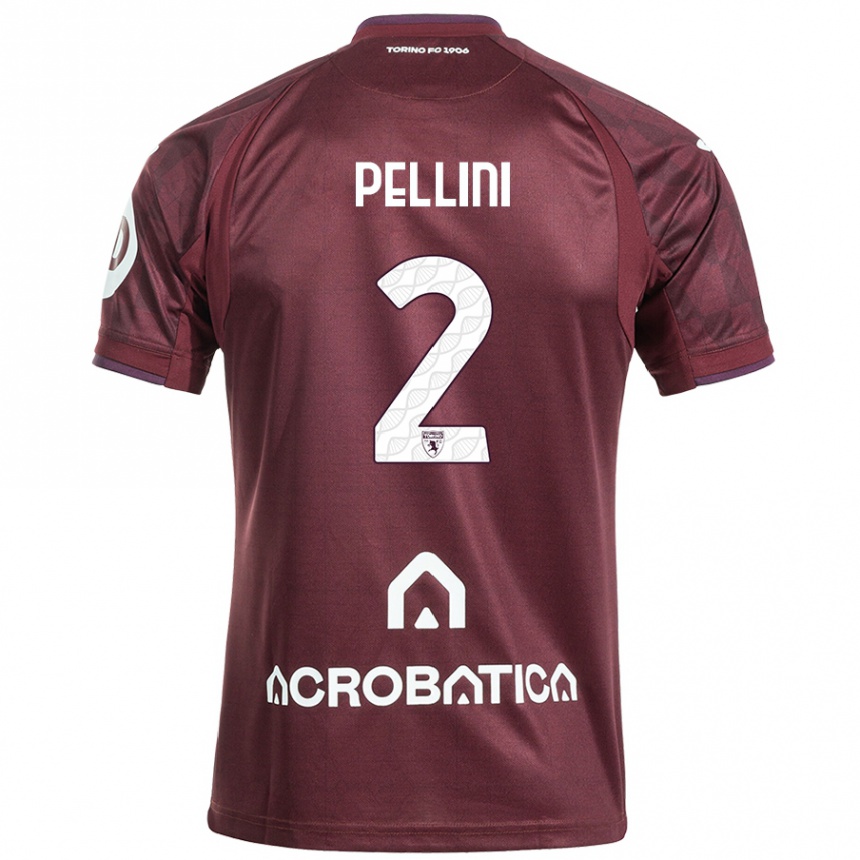 Niño Fútbol Camiseta Mattia Pellini #2 Granate Blanco 1ª Equipación 2024/25 Argentina