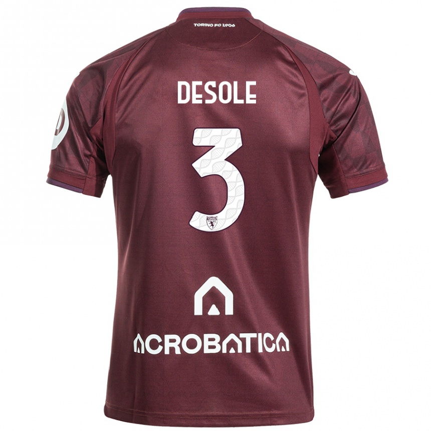 Niño Fútbol Camiseta Fabio Desole #3 Granate Blanco 1ª Equipación 2024/25 Argentina