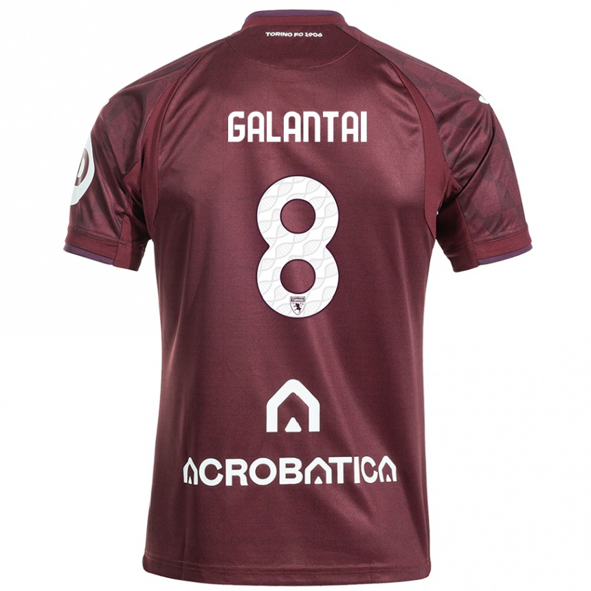 Niño Fútbol Camiseta Tamás Galántai #8 Granate Blanco 1ª Equipación 2024/25 Argentina