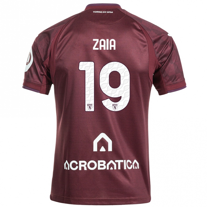 Niño Fútbol Camiseta Edoardo Zaia #19 Granate Blanco 1ª Equipación 2024/25 Argentina