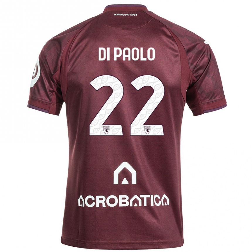 Niño Fútbol Camiseta Sebastiano Di Paolo #22 Granate Blanco 1ª Equipación 2024/25 Argentina