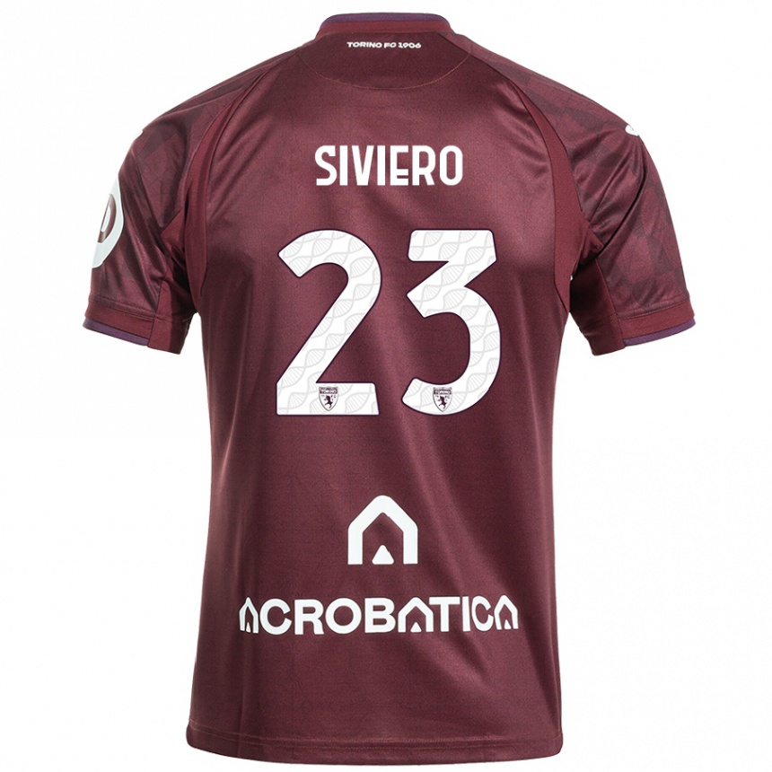 Niño Fútbol Camiseta Lapo Siviero #23 Granate Blanco 1ª Equipación 2024/25 Argentina