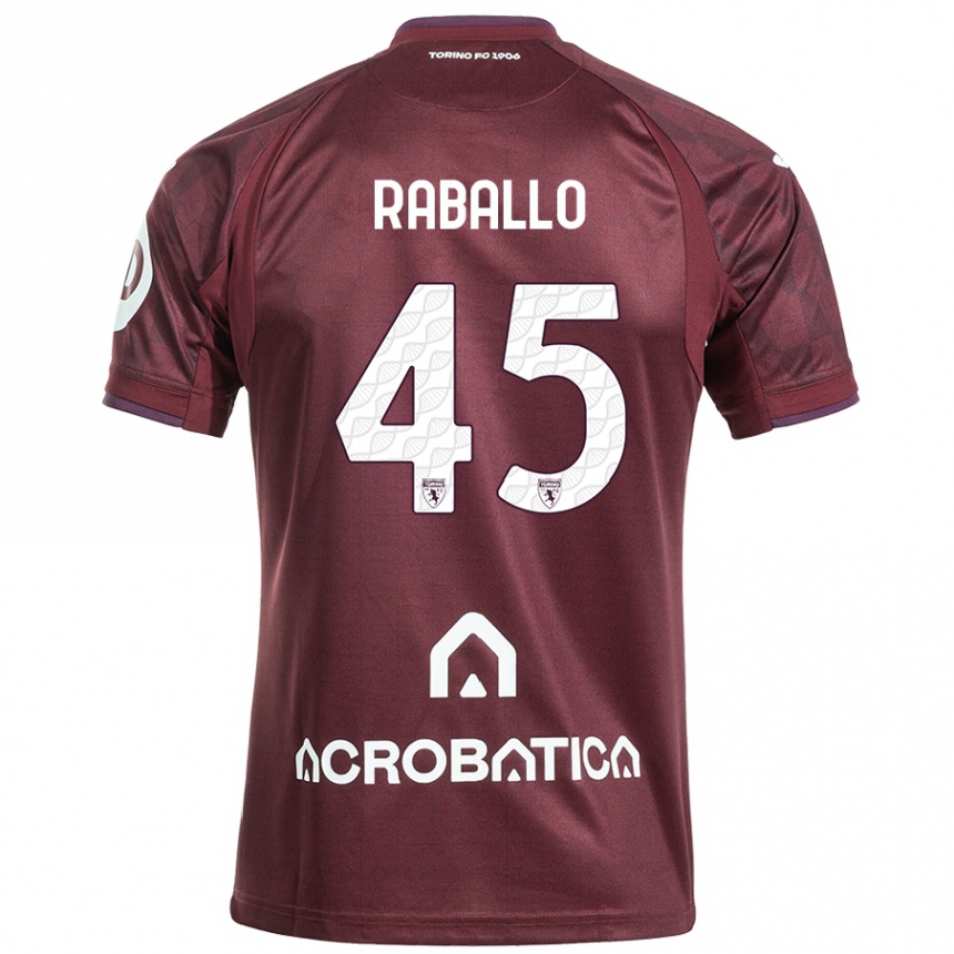 Niño Fútbol Camiseta Alessio Raballo #45 Granate Blanco 1ª Equipación 2024/25 Argentina