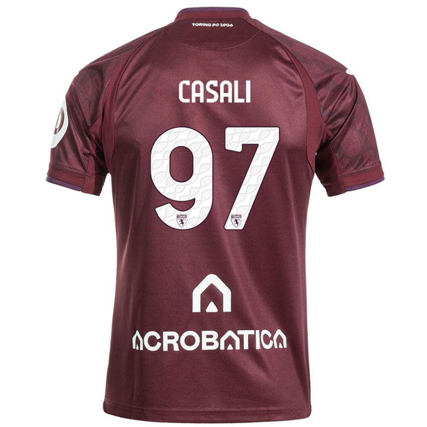 Niño Fútbol Camiseta Michele Casali #97 Granate Blanco 1ª Equipación 2024/25 Argentina