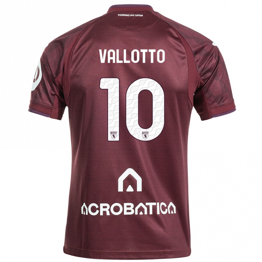 Niño Fútbol Camiseta Greta Vallotto #10 Granate Blanco 1ª Equipación 2024/25 Argentina