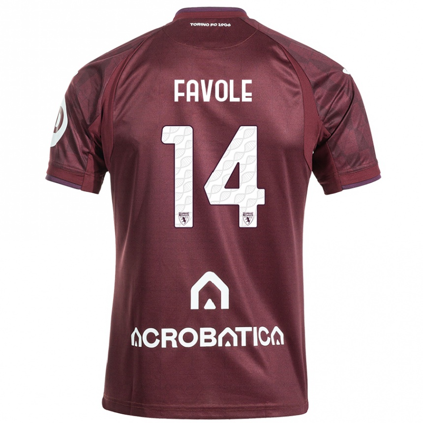 Niño Fútbol Camiseta Annalisa Favole #14 Granate Blanco 1ª Equipación 2024/25 Argentina