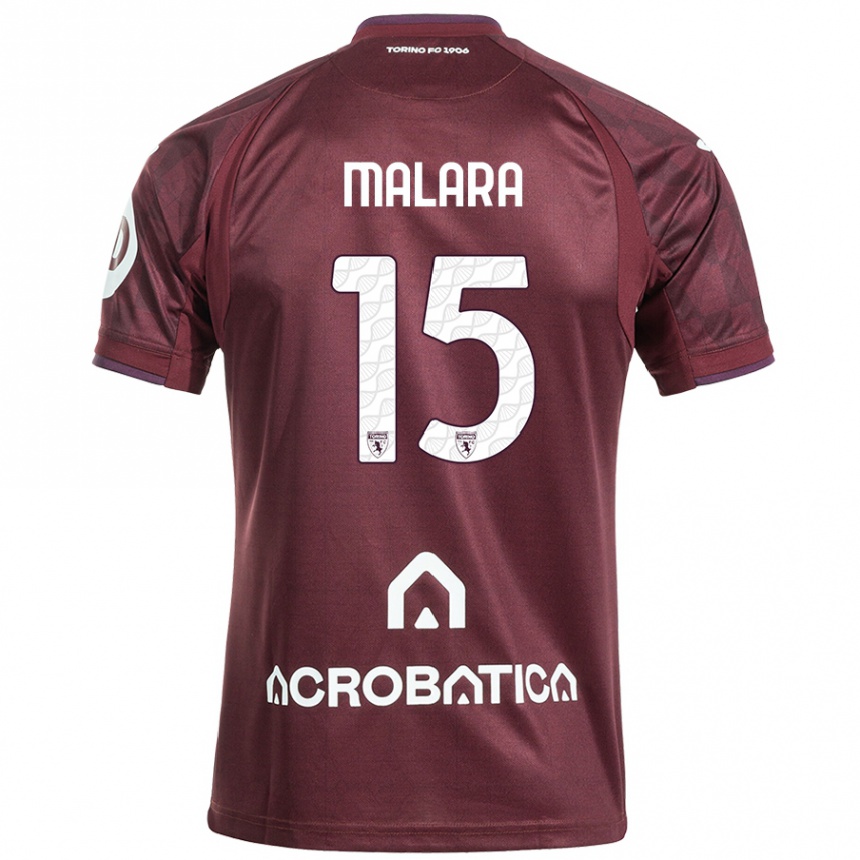 Niño Fútbol Camiseta Sara Malara #15 Granate Blanco 1ª Equipación 2024/25 Argentina