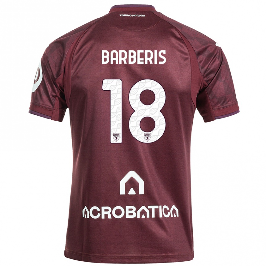 Niño Fútbol Camiseta Laura Barberis #18 Granate Blanco 1ª Equipación 2024/25 Argentina