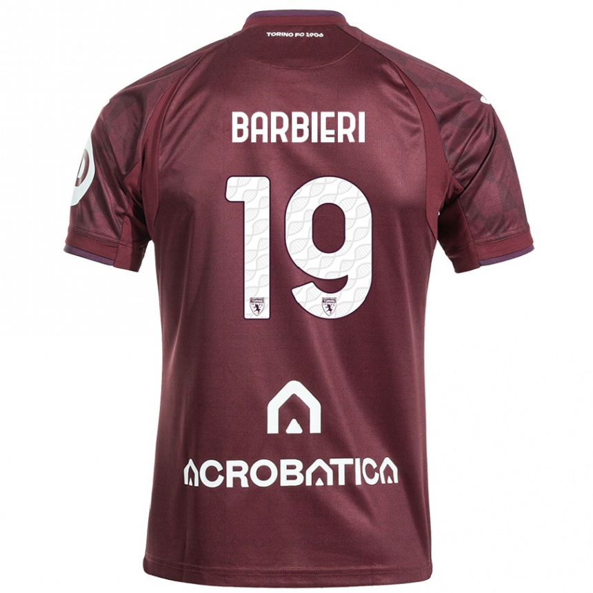 Niño Fútbol Camiseta Raffaella Barbieri #19 Granate Blanco 1ª Equipación 2024/25 Argentina