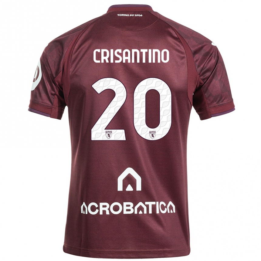 Niño Fútbol Camiseta Giulia Crisantino #20 Granate Blanco 1ª Equipación 2024/25 Argentina