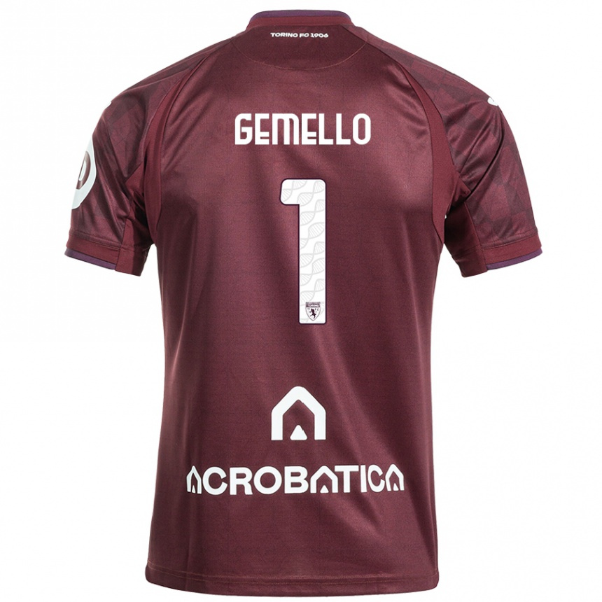 Niño Fútbol Camiseta Luca Gemello #1 Granate Blanco 1ª Equipación 2024/25 Argentina