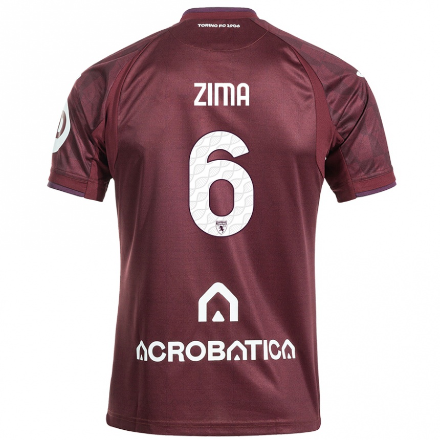 Niño Fútbol Camiseta David Zima #6 Granate Blanco 1ª Equipación 2024/25 Argentina