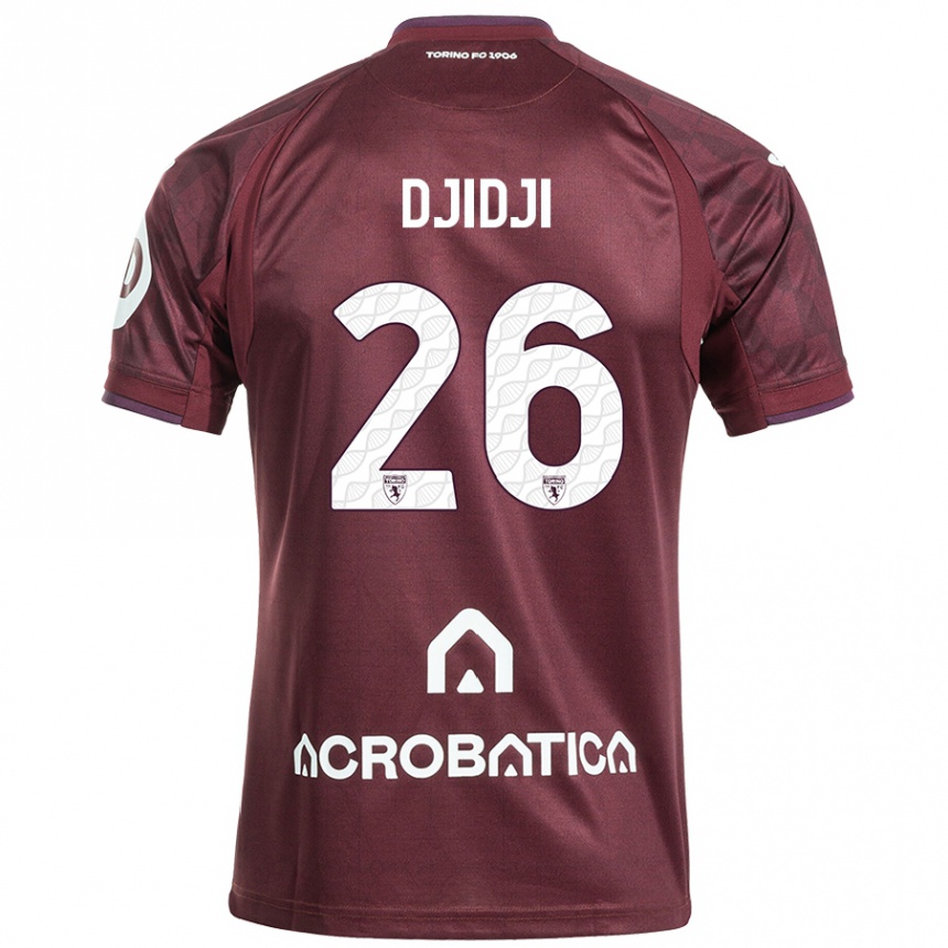 Niño Fútbol Camiseta Koffi Djidji #26 Granate Blanco 1ª Equipación 2024/25 Argentina