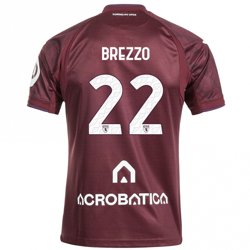 Niño Fútbol Camiseta Matteo Brezzo #22 Granate Blanco 1ª Equipación 2024/25 Argentina