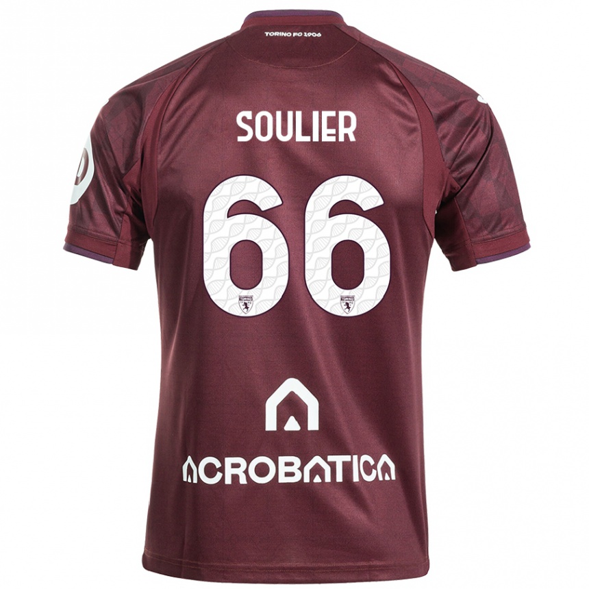 Niño Fútbol Camiseta Evan Soulier #66 Granate Blanco 1ª Equipación 2024/25 Argentina