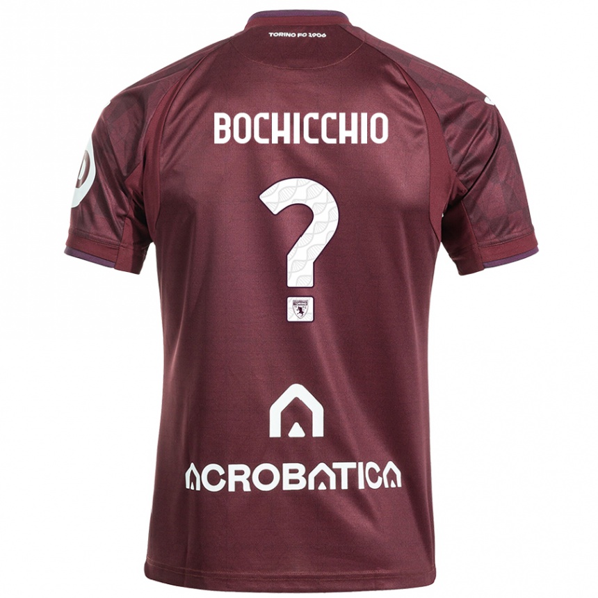 Niño Fútbol Camiseta Francesco Bochicchio #0 Granate Blanco 1ª Equipación 2024/25 Argentina