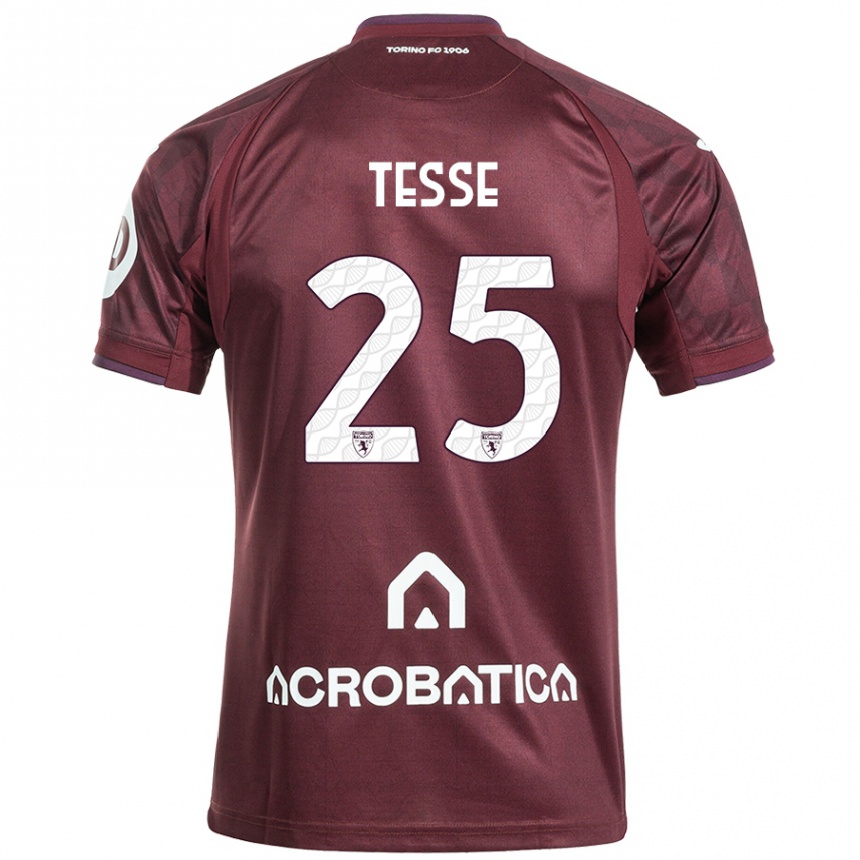 Niño Fútbol Camiseta Manuela Tesse #25 Granate Blanco 1ª Equipación 2024/25 Argentina