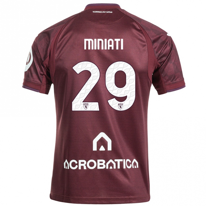 Niño Fútbol Camiseta Elisa Miniati #29 Granate Blanco 1ª Equipación 2024/25 Argentina