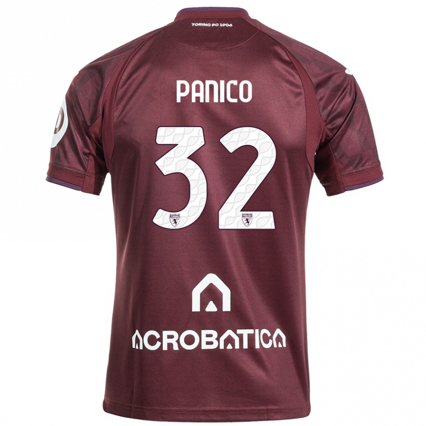 Niño Fútbol Camiseta Patrizia Panico #32 Granate Blanco 1ª Equipación 2024/25 Argentina