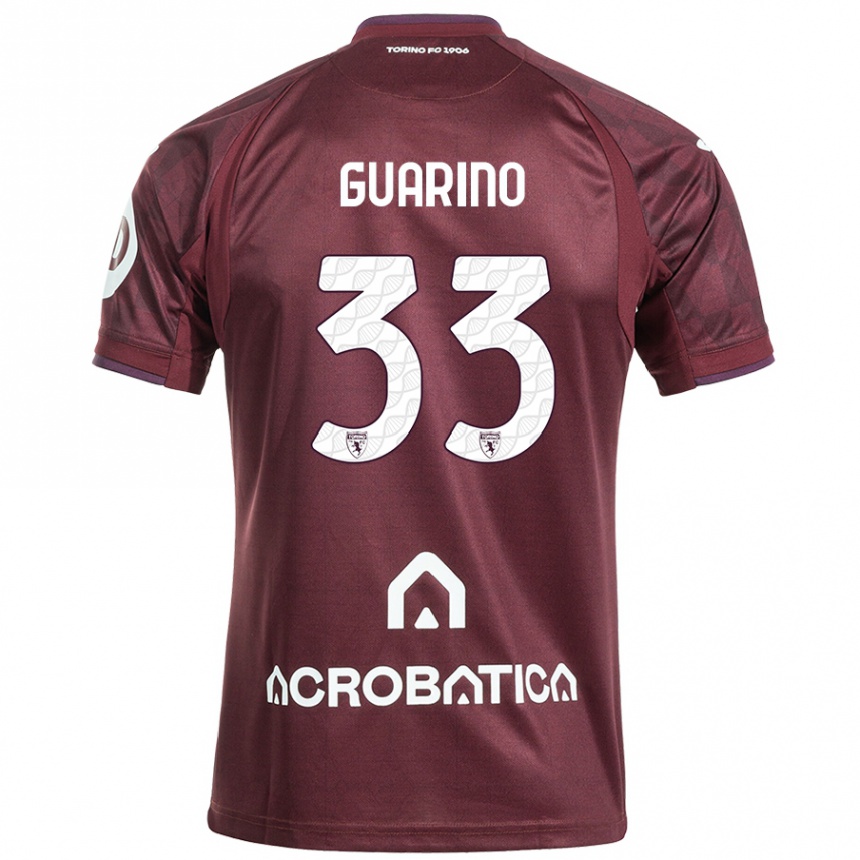 Niño Fútbol Camiseta Rita Guarino #33 Granate Blanco 1ª Equipación 2024/25 Argentina