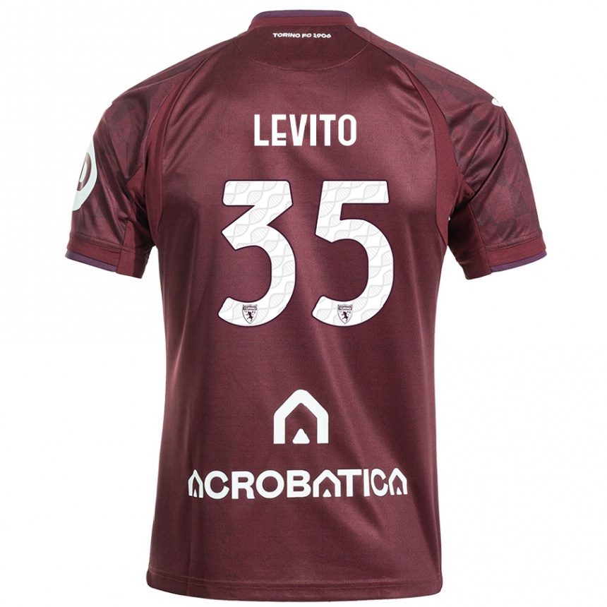 Niño Fútbol Camiseta Isabeau Levito #35 Granate Blanco 1ª Equipación 2024/25 Argentina