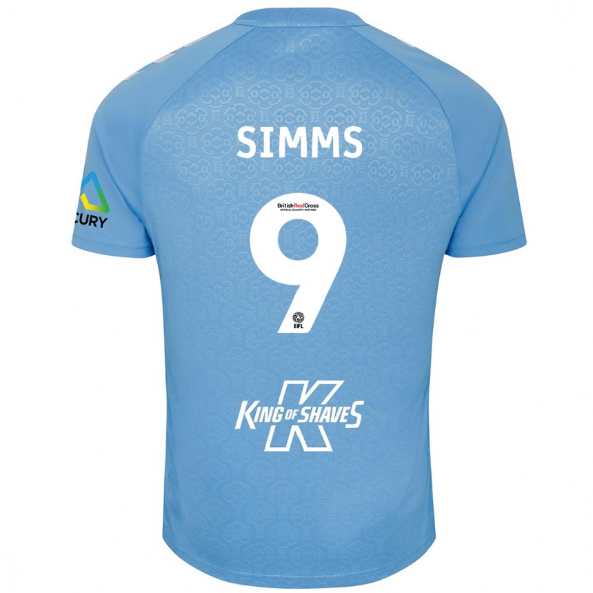 Niño Fútbol Camiseta Ellis Simms #9 Azul Blanco 1ª Equipación 2024/25 Argentina