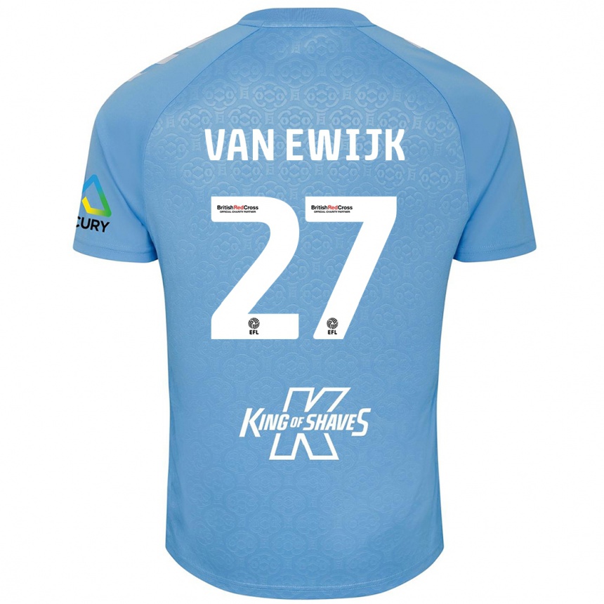 Niño Fútbol Camiseta Milan Van Ewijk #27 Azul Blanco 1ª Equipación 2024/25 Argentina