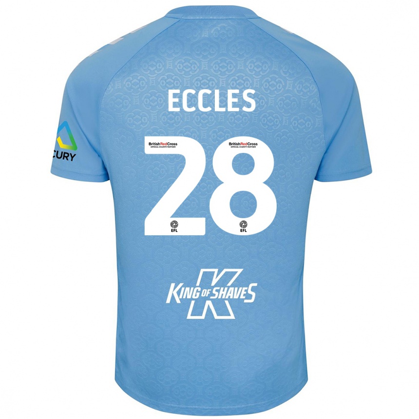 Niño Fútbol Camiseta Josh Eccles #28 Azul Blanco 1ª Equipación 2024/25 Argentina