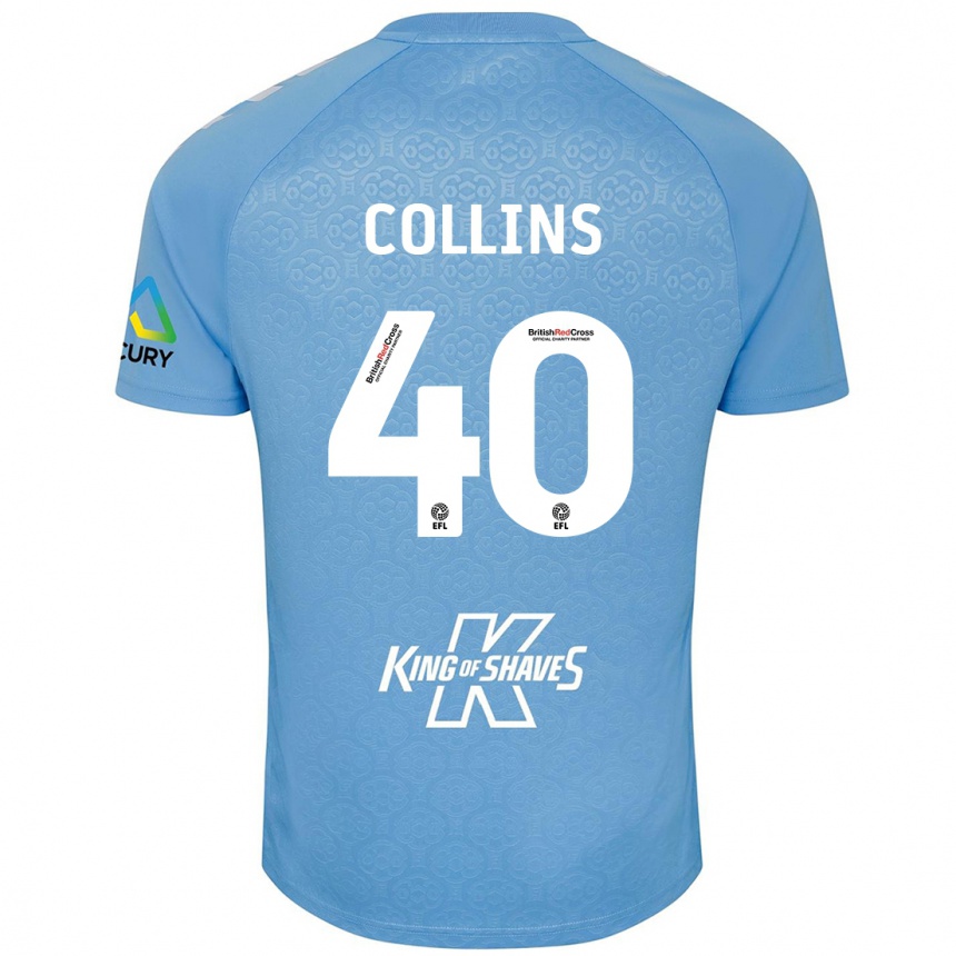 Niño Fútbol Camiseta Brad Collins #40 Azul Blanco 1ª Equipación 2024/25 Argentina