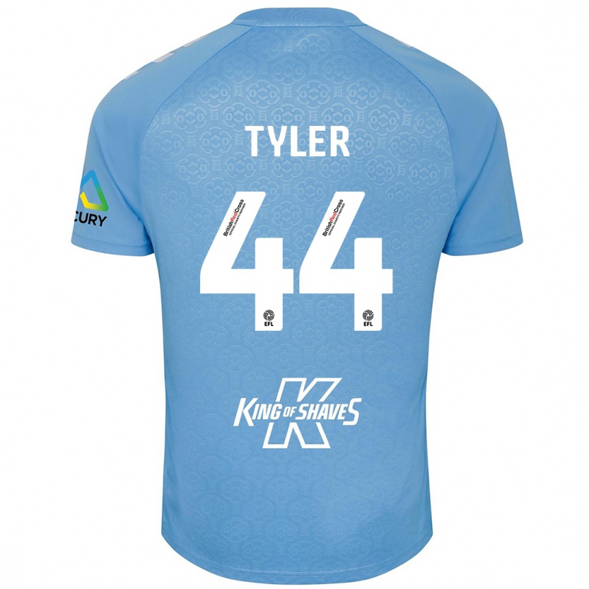 Niño Fútbol Camiseta Cian Tyler #44 Azul Blanco 1ª Equipación 2024/25 Argentina